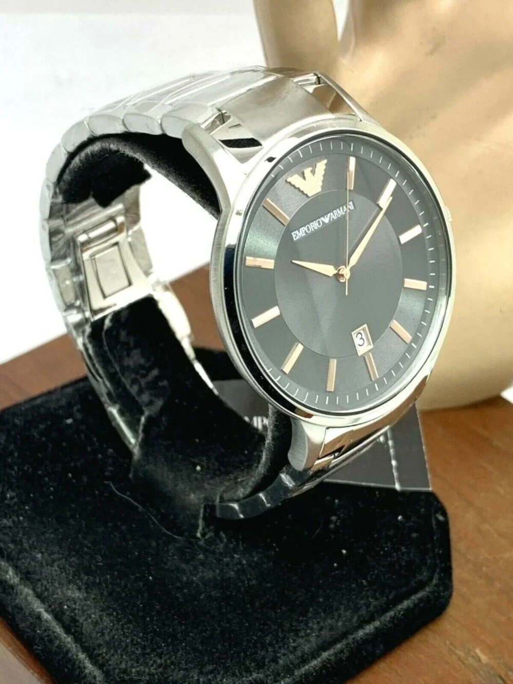 Emporio Armani Men's Watch AR11179 Quartz Gray Dial Silver Stainless Steel 43mm